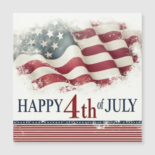 7月4日おめでとう アメリカ国旗のビンテージ風デザイン (正面)