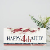 7月4日おめでとう アメリカ国旗 ビンテージ風デザイン (スタンド正面)