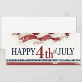 7月4日おめでとう アメリカ国旗 ビンテージ風デザイン (正面/裏面)