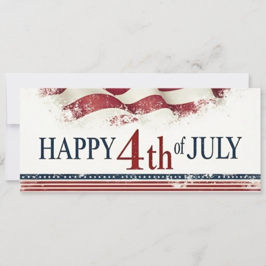 7月4日おめでとう アメリカ国旗 ビンテージ風デザイン (正面)