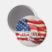 7月4日おめでとう アメリカ独立記念日 マグネット (正面/裏面)
