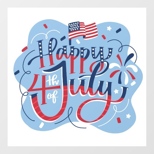 7月4日おめでとう ウィンドウサイン (シート)