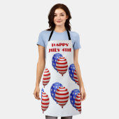 7月4日おめでとう エプロン (着用した状態)