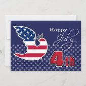 7月4日おめでとう。カスタムフラットグリーティングカード カード (正面)