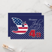 7月4日おめでとう。カスタムフラットグリーティングカード カード (正面/裏面インサイチュ)