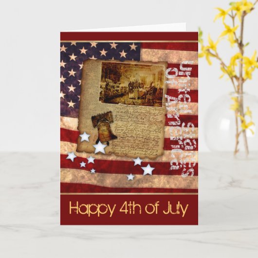 7月4日おめでとう カード (黄色い花)