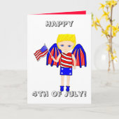 7月4日おめでとう！グリーティングカード カード (黄色い花)