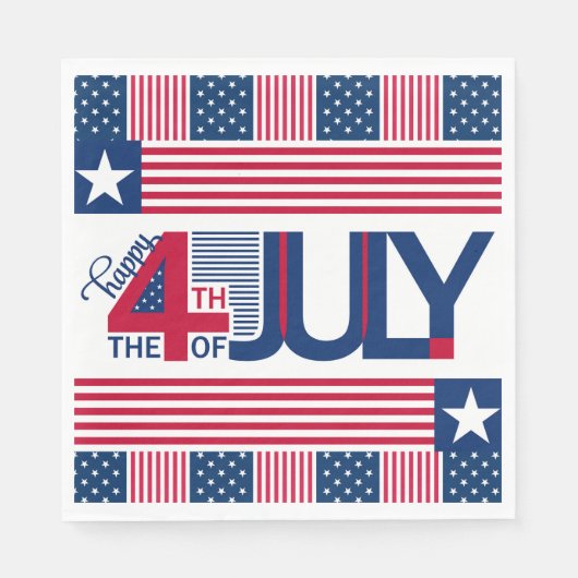 7月4日おめでとう スタンダードランチョンナプキン (正面)