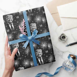 7月4日おめでとう トランプ大統領 花火 独立記念日 ラッピングペーパー