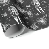 7月4日おめでとう トランプ大統領 花火 独立記念日 ラッピングペーパー (ロールコーナー)