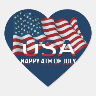 7月4日おめでとう ハートシール