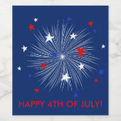 7月4日おめでとう！ビールラベル | Fireworks ワインラベル (シングルラベル)