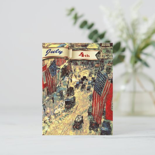 7月4日おめでとう。ファインアートはがき ポストカード (スタンド正面)