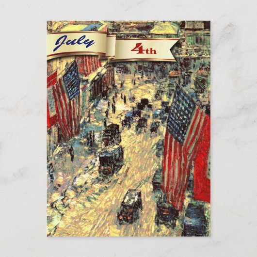 7月4日おめでとう。ファインアートはがき ポストカード (正面)