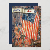 7月4日おめでとう。ファインアートカスタムフラットカード 招待状 (正面/裏面)