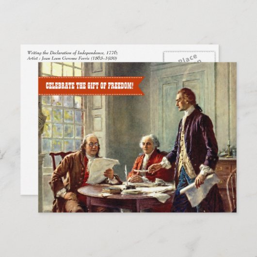 7月4日おめでとう。ファインアート ポストカード (正面/裏面)