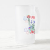 7月4日おめでとう フロストグラスビールジョッキ (正面右)