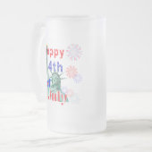 7月4日おめでとう フロストグラスビールジョッキ (正面左)