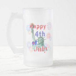7月4日おめでとう フロストグラスビールジョッキ