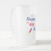 7月4日おめでとう フロストグラスビールジョッキ (正面左)