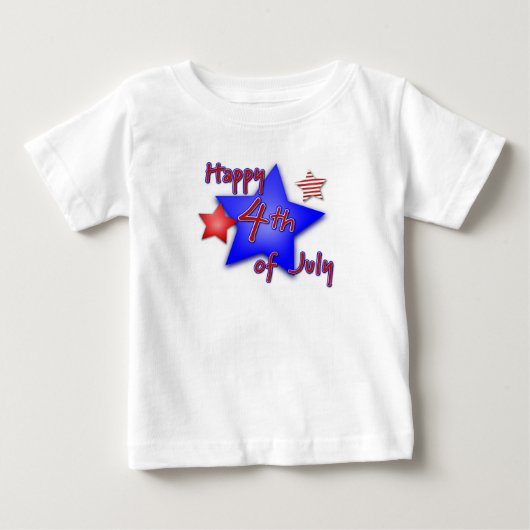 7月4日おめでとう ベビーTシャツ (正面)