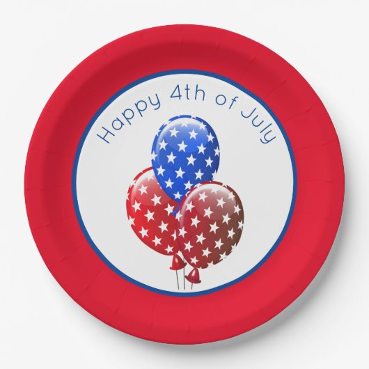 7月4日おめでとう ペーパープレート (正面)