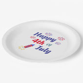 7月4日おめでとう ペーパープレート (アングル)