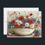 7月4日おめでとう ポストカード<br><div class="desc">7月の幸せ4日、アメリカの色彩花束。</div>