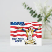 7月4日おめでとう。ヴィンテージのピンアップ ポストカード (スタンド正面)