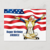 7月4日おめでとう。ヴィンテージのピンアップ ポストカード (正面)