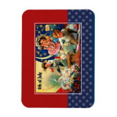 7月4日おめでとう。ヴィンテージデザインギフト磁石 マグネット (縦)