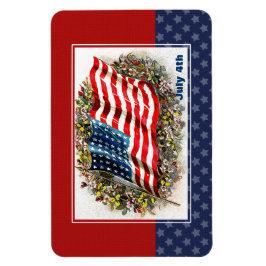 7月4日おめでとう。ヴィンテージ愛国デザイン贈与  マグネット