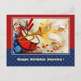 7月4日おめでとう。ヴィンテージ愛国的デザイン ポストカード