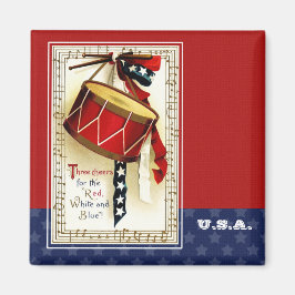 7月4日おめでとう。ヴィンテージ愛国的デザイン マグネット