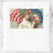 7月4日おめでとう。ヴィンテージ愛国的デザイン 長方形シール (バッグ)