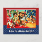 7月4日おめでとう。ヴィンテージ ポストカード (正面)