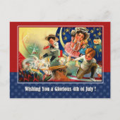 7月4日おめでとう。ヴィンテージ ポストカード (正面)