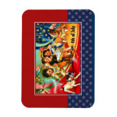 7月4日おめでとう。ヴィンテージ マグネット (縦)