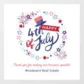 7月4日おめでとう |不動産実在事務所の装飾 ウィンドウサイン (シート)