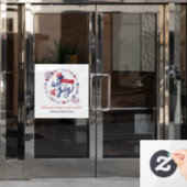 7月4日おめでとう |不動産実在事務所の装飾 ウィンドウサイン (オフィスドア)