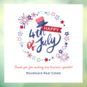 7月4日おめでとう |不動産実在事務所の装飾 ウィンドウサイン (シート3)