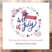 7月4日おめでとう |不動産実在事務所の装飾 ウィンドウサイン (シート2)