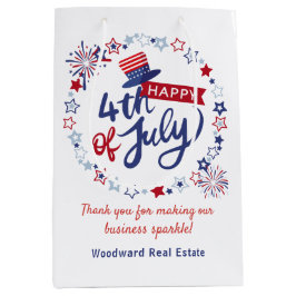 7月4日おめでとう |実在Estate Business Sparkle ミディアムペーパーバッグ