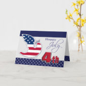 7月4日おめでとう。平和の愛国者 カード (黄色い花)