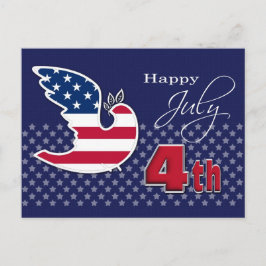 7月4日おめでとう。愛国心に満ちた平和 シーズンポストカード