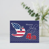 7月4日おめでとう。愛国心に満ちた平和 シーズンポストカード (スタンド正面)