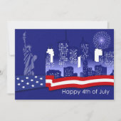 7月4日おめでとう。愛国的カスタムなフラットカード カード (正面)