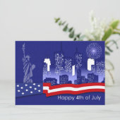 7月4日おめでとう。愛国的カスタムなフラットカード カード (スタンド正面)