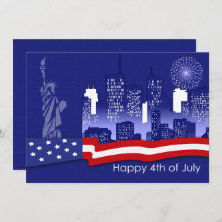 7月4日おめでとう。愛国的カスタムなフラットカード カード