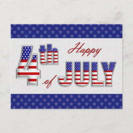 7月4日おめでとう。愛国的デザインはがき シーズンポストカード